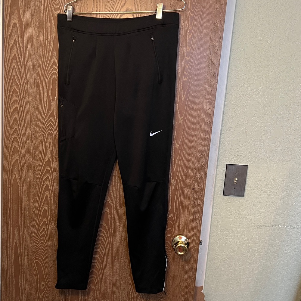 Nike Black Track Pants with White Logo